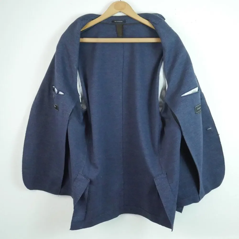 7 Diamonds Bronk Blazer Unstructured Jacket Sport Coat XL Blue Knit Cotton Blend